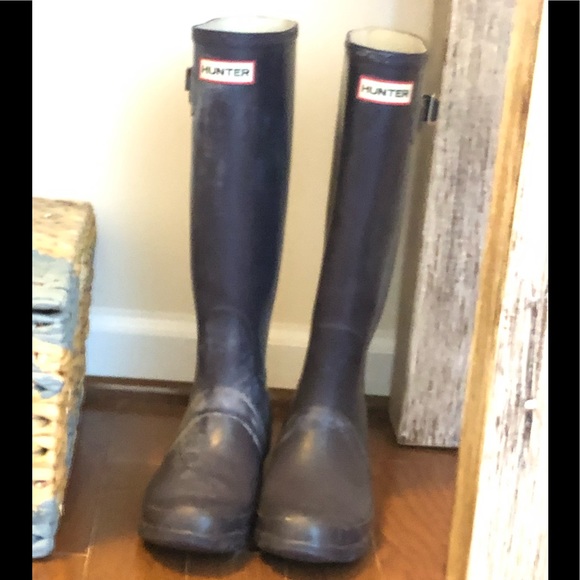 Vintage Hunter purple matte rubber boots size 6 - Picture 2 of 8